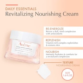 Eau Thermale Avene Revitalizing Nourishing Cream - Rich Nourishing Face Moisturizer - Non-Comedogenic - 1.6 fl.oz.                                    