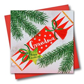Claire Giles XTA022"Grandma, Happy Christmas Cracker" Embellished Christmas Card