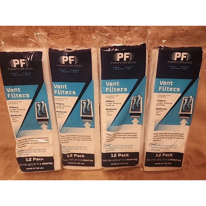 Purafilter 2000 Lot of 4: PF Purafilter 2000 Electrostatic Register