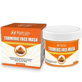 Natrulo Turmeric Face Mask - Skin Brightening Mask with Turmeric and Bentonite Clay - All-Natural Face Mask for Acne Treatment - Boosts Circulation and Removes Toxins - Detox Clay Face Mask