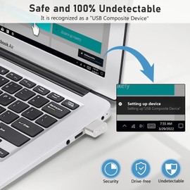 Yoidesu USB Mouse Jiggler, Indetectable Mouse Mover Shaker con Botón de Interruptor, Mini Mouse Wiggler Automático Mantiene la Computadora Portátil Despierta, Evita Que la PC Entre en (Plata)