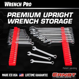 Ernst Manufacturing Wrench Pro Wrench Storage for 20 Wrenches - Red - Made in the USA