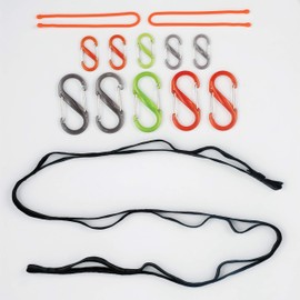Nite Ize GearLine Hanging Organization System - Gear Ties for Camping, Hiking & Outdoor Activities - Webbing Line with S-Biner Clips & Bendable Gear Ties - Camping Gear Organization - Multicolor