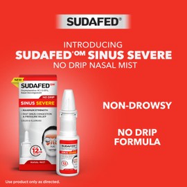 Sudafed OM Sinus Severe No Drip Nasal Spray, Maximum Strength Decongestant for Fast Sinus Congestion & Pressure Relief Due to Colds or Allergies, Oxymetazoline HCl .05% Nose Spray, 1 fl. oz