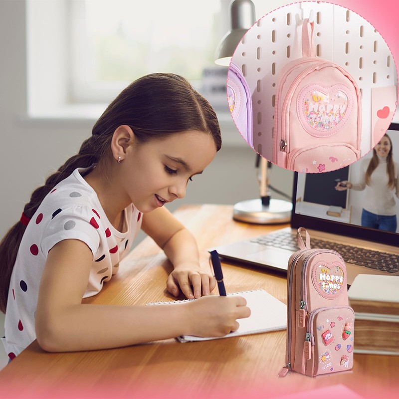 FULHANY Aesthetic Pencil Case - Pencil Case Girls 3 Compartments