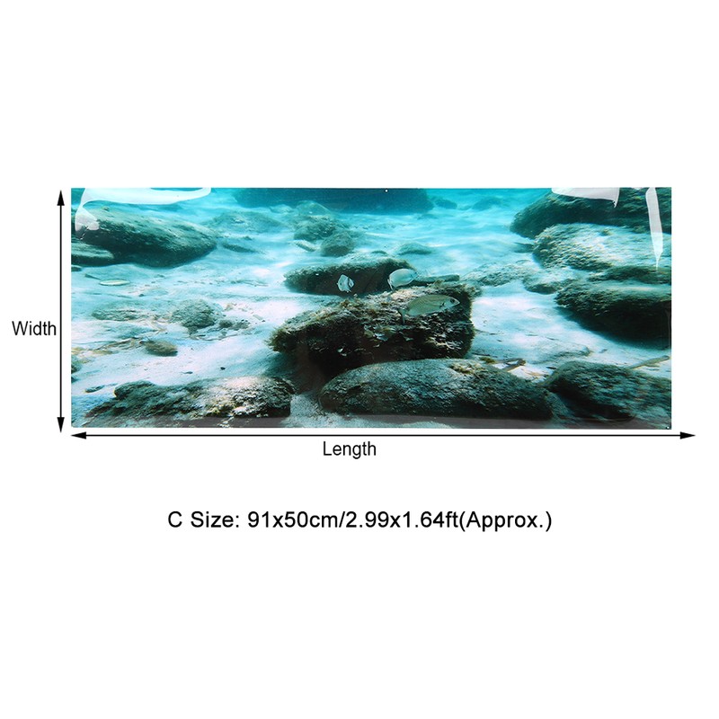 PVC Adhesive Seabed Rock Pattern Aquarium Background Poster Sticker Fish