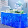6 PCS Blue Inch Metallic Foil Fringe Tinsel Table Skirts