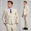 Diaryan Men's Suits Linen Beige Big and Tall Suit for