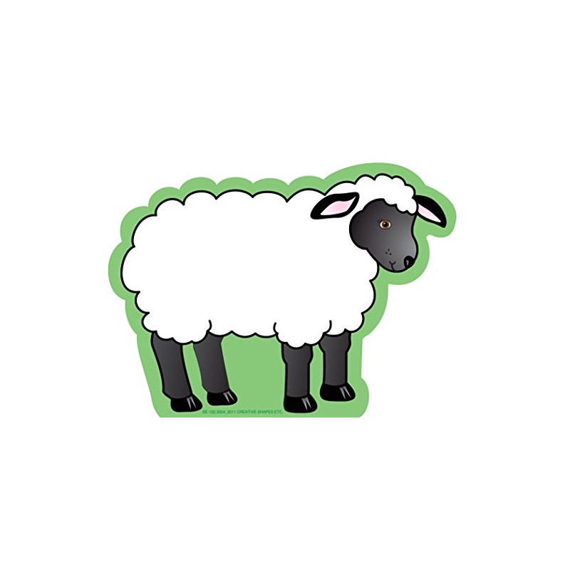 SHAPES ETC. Sheep Large Notepad 5inx7in 50 sht Barnyard Animals