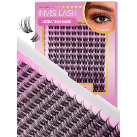Magic Lash Clusters Natural 8-18mm Slightly Volume Wispy & Spikes Eyelash Clusters Extension Kit D Curl Individual DIY False Eyelash Extension Fake Eye Lashes With Wide & Thin Invisible Lash Band
