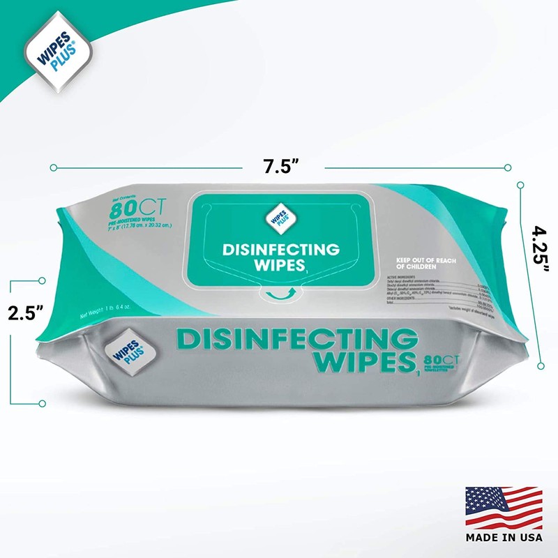 WipesPlus Disinfecting Wipes - Industrial Strength Sanitizing Wipes - Pack
