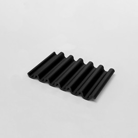PurePrint3D PLA Soap Dish - Wavy Non-Slip Soap Dish with Drain Sustainable, Hygienic and Easy to Clean (Black)