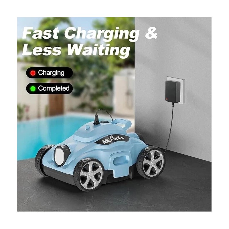 MEANFUN CORDLESS BLUE ROBOTIC POOL CLEANER Meanfun MF-PC01 BLUE NEW