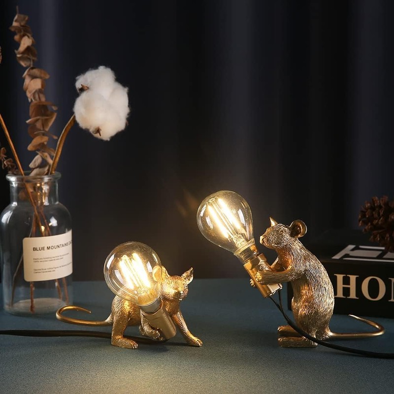 Modern Resin Mouse Lamp Table Lights,Mouse Shape Creative Desk Lamps