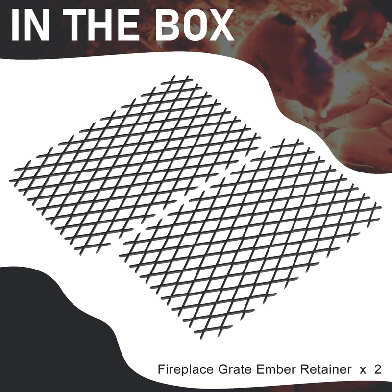 Flamorrow Ember Retainer for Fireplace Grates 16 x 10 inch,