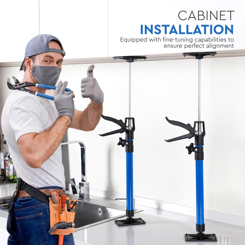 ENISPERA Cabinet Jack Support Pole, 19.7-114.2" Adjustable 3rd Hand Tool,