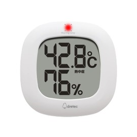 dretec Digital Thermometer/Hygrometer, Lumir Thermometer, Hygrometer, Digital, Compact, Simple, Stylish, Interior, Large Screen, Desktop, Wall Mounted, Living Room, Indoor, Baby, White
