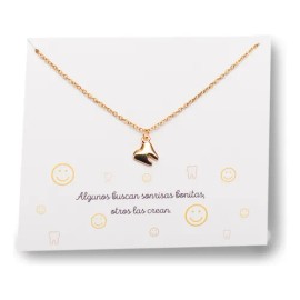 Collar Dije Muela Diente Regalo Dentista De Acero Chapa 22k