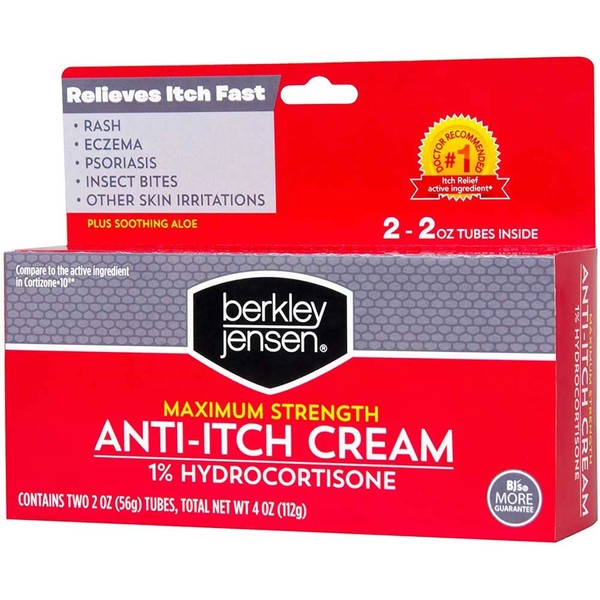 Berkley Jensen Maximum Strength Anti-Itch 1% Hydrocortisone Cream, 2 pk./1 oz.