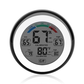 TOPINCN Temperature Humidity Meter, Indoor Digital Hygrometer Thermometer LCD Display Humidity Temperature Detects Dual Measurement Meter (Black)
