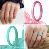 ThunderFit Stackable Silicone Wedding Rings for Women, Thin Rubber Engagement