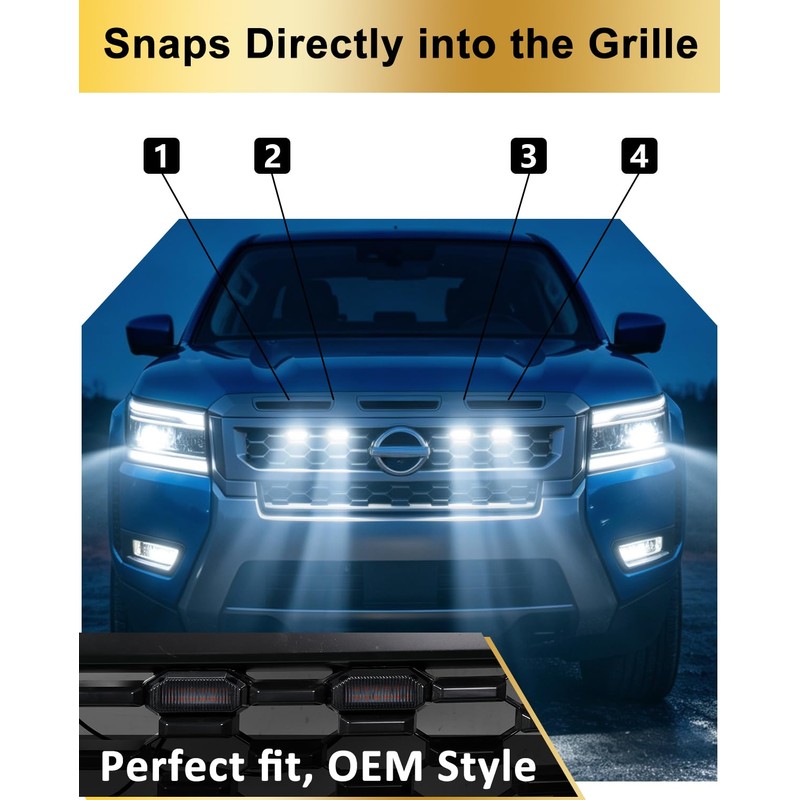 LED Front Grill Lights for Nissan Frontier 2025 2026 S
