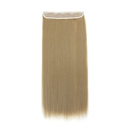 26 Inch One Piece 5 Clips Matte Material Hair Extension Straight Clip In Hairpiece Synthetic For Women Beauty, Ash Blonde