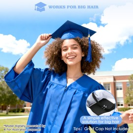 Graduation Cap Headband with Hook and Loop Felt, Clear