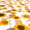 ANRO Oilcloth Tablecloth with Sunflowers and Summer Wheat Pattern in
