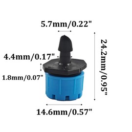 Runseaway 120Pcs 360 Degree Adjustable Irrigation Drippers Sprinklers, 1/4 Inch Anti-Clogging Emitters for Drip Watering System, Garden Irrigation, Blue