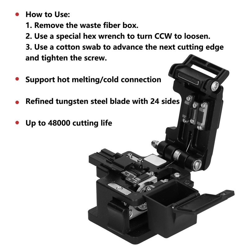 Fiber Cleaver High Accuracy FTTH Cable Cutting Knife Tools Tungsten