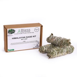 Bless-International Himalayan-Sage-Bay-Leaf-Incense Premium-100%-Natural-and-Organic Handcrafted-4-Inches-Long Used-for-Home-Cleansing-Meditation-Smudging-Rituals