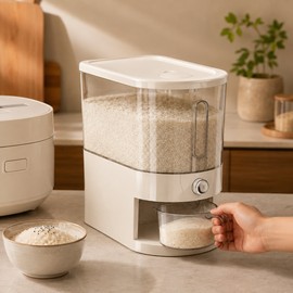 5KG Rice Dispenser for Kitchen Storage – Sealed Dry Food Container with Push-Button Dispensing & Clear Window