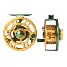 Sougayilang Fly Fishing Reel Large Arbor Right Left-Handed 2+1 BB with CNC-Machined Aluminum Alloy Body and Spool in Fly Reel Sizes 5/6