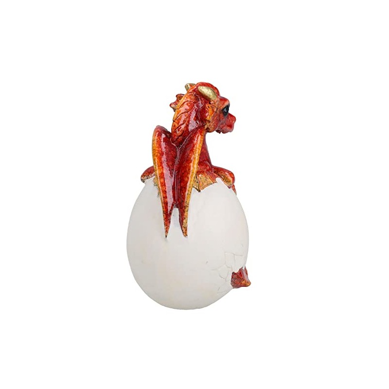 AB Tools Red Baby Dragon Egg Hatching Resin Fantasy Sculpture