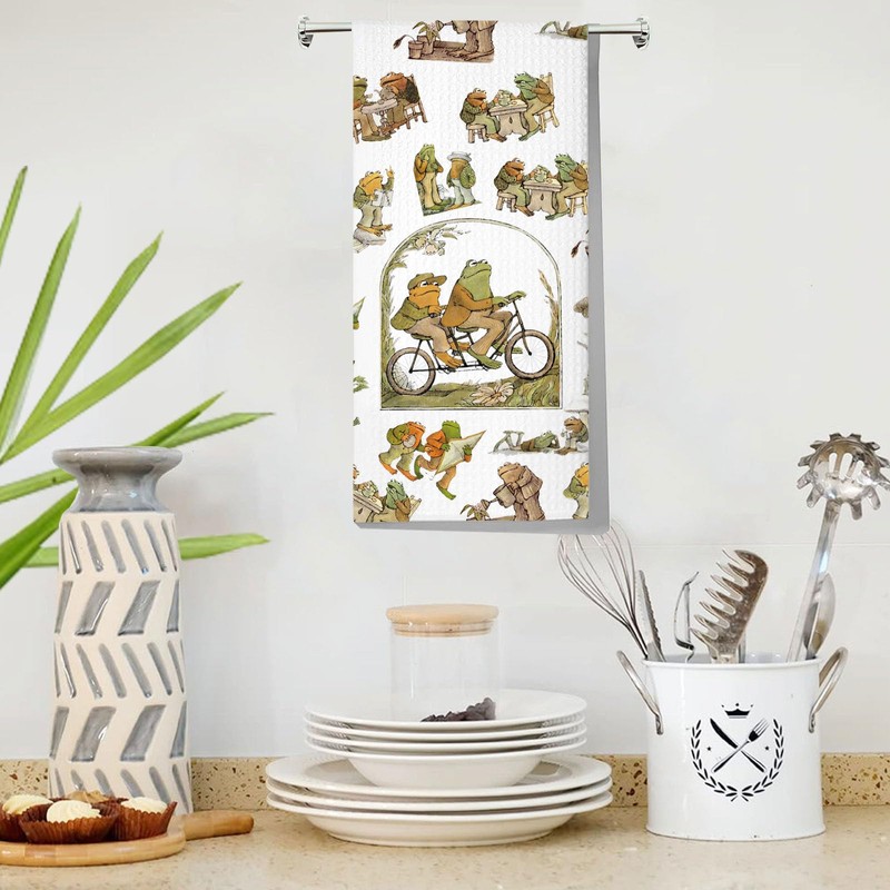 LEVLO Frog and Toad Arnold Lobel Kitchen Towel Frog and