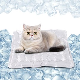 Dog Cooling Mat - Water Injection Pet Mat with Thickened Cooling Fibers, Durable & Leakproof Design for All Types of Pets, Keep Dogs and Cats Cool Outdoor & Indoor(23.6" x 19.7", Classic Grey)