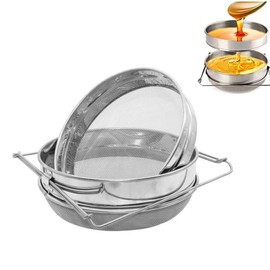 Lucky Farm Honey Filter Stainless Steel Honey Strainer Double Sieve Retractable Holders Mesh Beekeeping Equipment