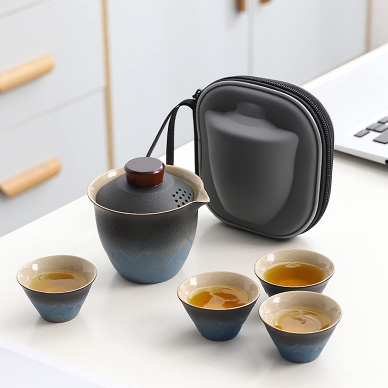 Kaaipee Tea Set Travel Tea Set, Japanese Style, Portable Teapot,