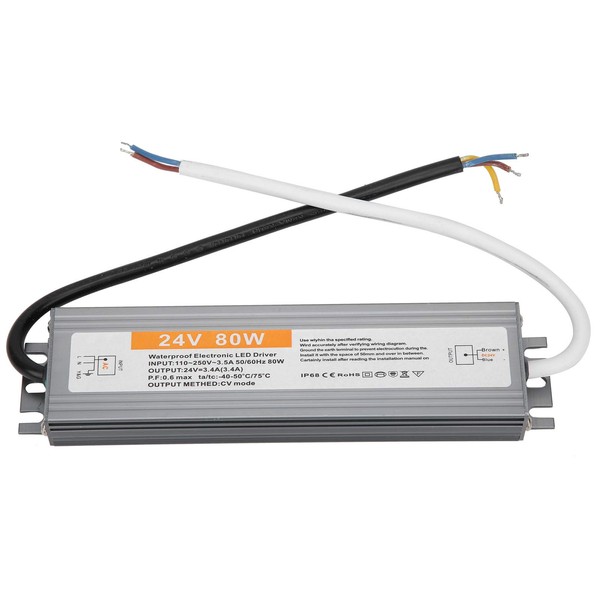 80W LED Driver Transformer, 12V/24V DC IP68 Waterproof Switching Power