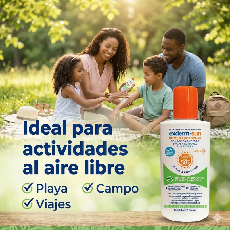 Exderm Bloqueador Solar Con Repelente Insectos Fps 50 125ml