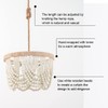 VILUXY Bohemia Wood Beaded Pendant Lights Antique Rustic Mini Chandelier