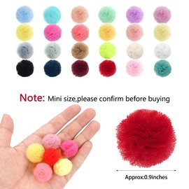 Qearl 48 Pcs Colored Ball Dog Ties Small Dog Bows with Rubber Bands Pet Grooming Hair Accessories for Puppy Small Dog Cat In Pairs