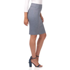 Rekucci Falda midi para mujer con ajuste cómodo, Azul Burbujas, S