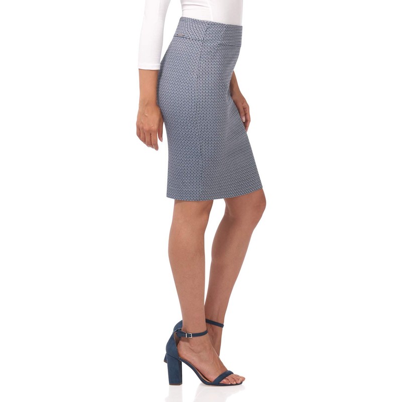 Rekucci Falda midi para mujer con ajuste cómodo, Azul Burbujas,