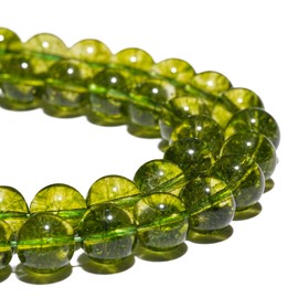 abalorio de piedras preciosas naturales de 6 mm, abalorio de peridoto redondas pulidas y lisas para hacer pulseras, abalorio sueltas de 15 pulgadas