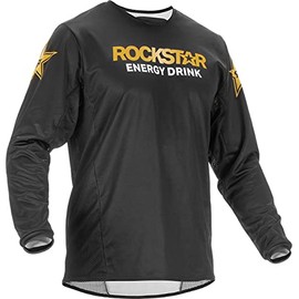 Fly Racing 2022 Kinetic Rockstar Jersey (Black/Gold, Small)