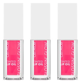 Catrice Glossin' Glow Tinted Lip Oil, Lip Gloss, No. 040, Pink, Nourishing, Colouring Effect, with Oils, Natural, Vegan, Paraben-Free, No Microplastic Particles, Nanoparticles Free, Pack of 3 (3 x 4