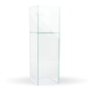 Clear Floral Glass Square Planter 14" H x 5.5" W