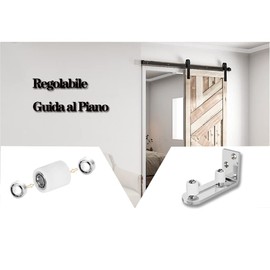 Niciksty Floor Guide Sliding Door Adjustable Floor Roller Guide with Screws, Floor Guide Sliding Door Floor Guide for Wall/Door Bottom, Silver